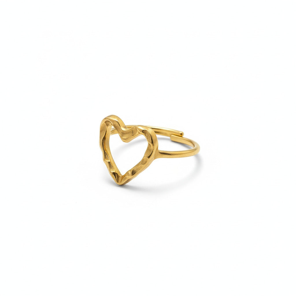 Curvy Heart Adjustable Ring