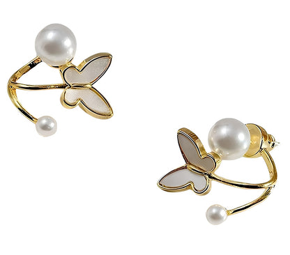 2 in 1 Butterfly Stud Earrings