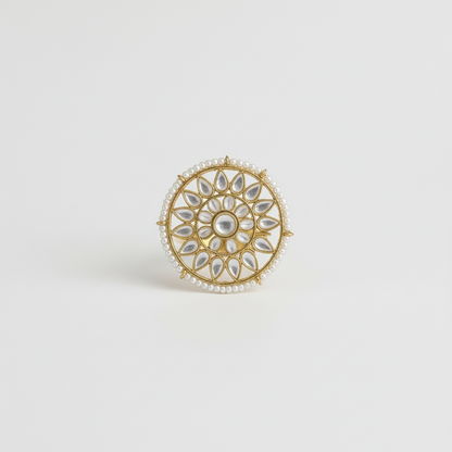 Kundan Pearl Ring