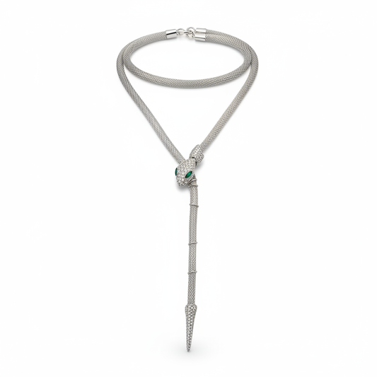 Silver Snake Choker Necklace