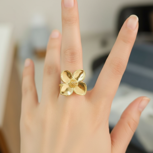 Gold Floral Ring