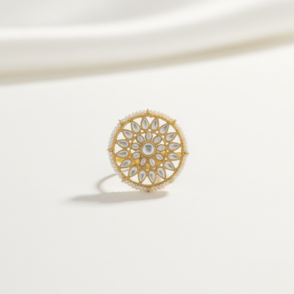 Kundan Pearl Ring