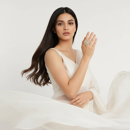 Kundan Pearl Ring